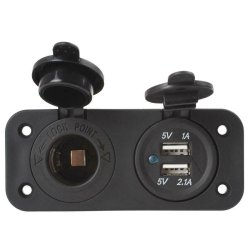 Cigarstik Dobelt M/ 1 USB,12V Stnktt