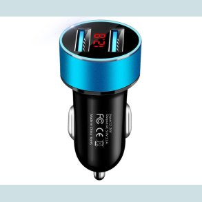 Cigarstik Lader, Quick. 2 USB, 12-24V. M/Led Bl