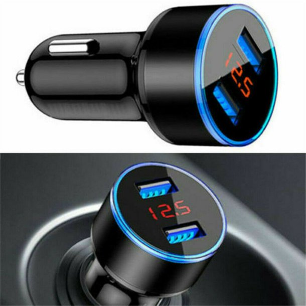 Cigarstik Lader, Quick. 2 USB, 12-24V. M/Led