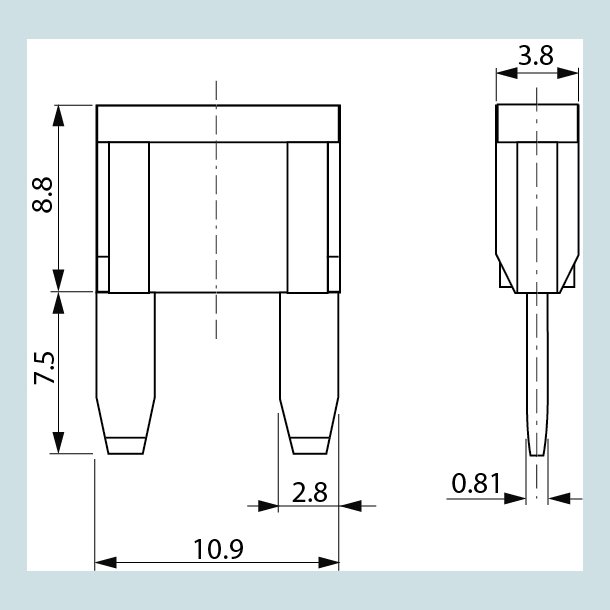 Flad Sikring, 20A, "Mini"