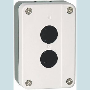 Trykknapkasse, Gr/lysegr lg, 2-hul, KB2