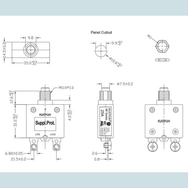 Automat Sikring, 5A, 98 series Skrue