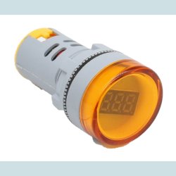 Voltmeter 5-60 V, DC.  28 mm. Gul