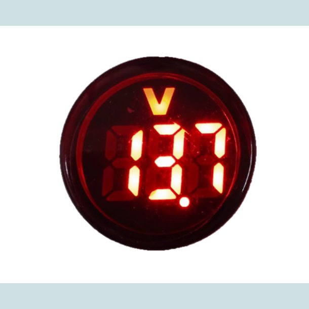 Voltmeter 5-60 V, DC.  28 mm. Rd