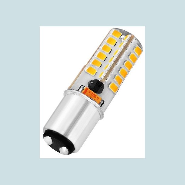 BA15D, 2.5W-6000K  12/24V, Hvidtt Lys