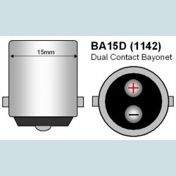 BA15D, 2.5W -12V, Varmt Lys   *32