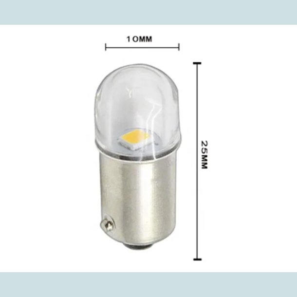LED-lampe, BA9s, 24V, Hvid