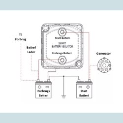 Skillerel / Smart Batteri Isolator / Combiner. 12V - 140A