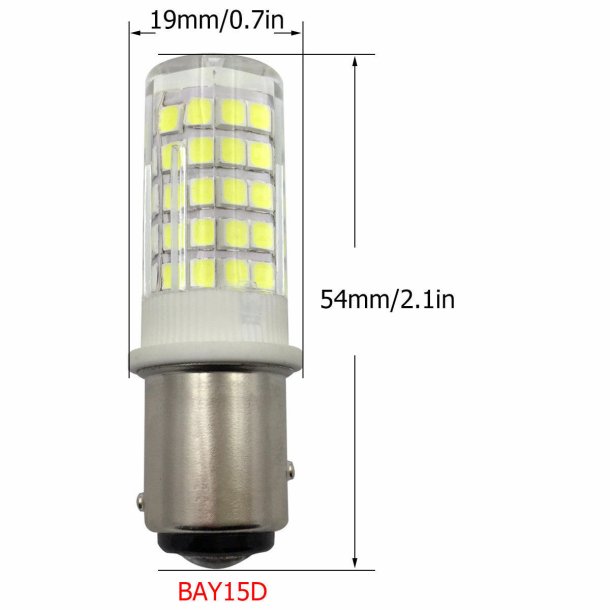 BAY15D, 3W -12V, Varmt Lys   *34