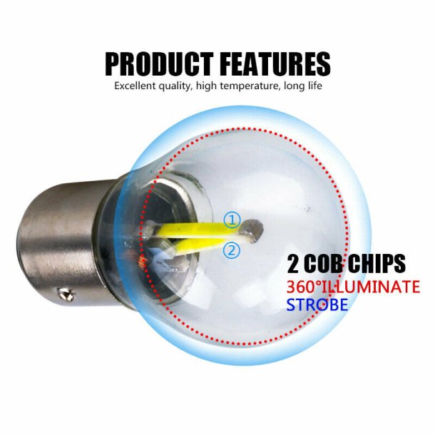 BAY15D P21/5W, 12V, Hvidt Lys   *7