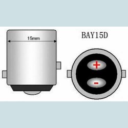 BAY15D 2W, 12/24V, Hvidt Lys   *10