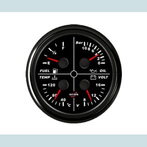 Multi instrument 4 i En.   12 V, 85 mm. Sort,