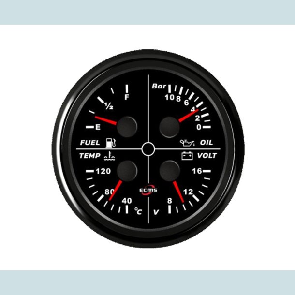 Multi instrument 4 i En.   12 V, 85 mm. Sort,