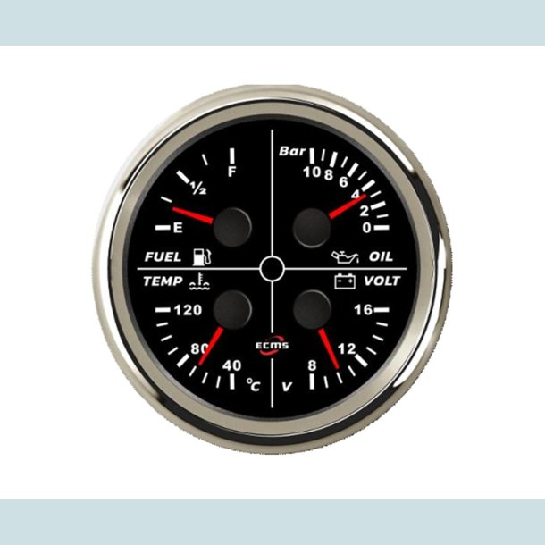 Multi instrument 4 i En.   12 V, 85 mm. Sort/Slv