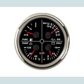 Multi instrument 4 i En.   12 V, 85 mm. Sort/Slv