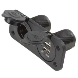 Cigarstik Dobelt M/ 1 USB,12V Stnktt