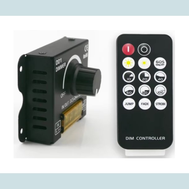 Lys Dmper, 12-24V, 30A, Med fjernbetjening