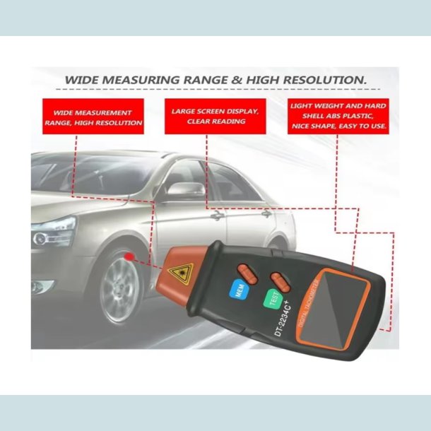 Digital Laser Omdrejningstller / Tachometer