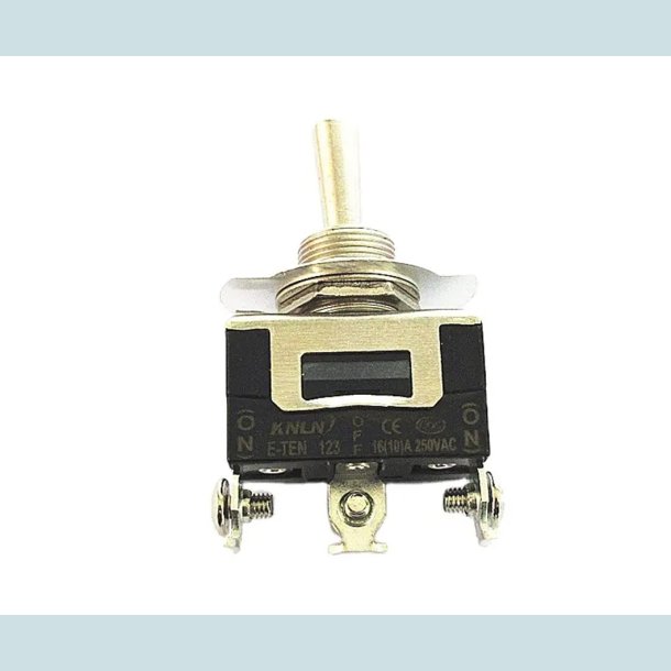 Vippe Kontakt, ON/OFF/ON. 3 Pins, Skrue