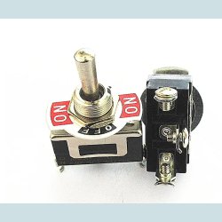 Vippe Kontakt, ON/OFF/ON. 3 Pins, Skrue