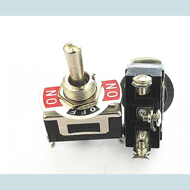 Vippe Kontakt, ON/OFF/ON. 3 Pins, Skrue