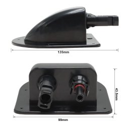 MC4 dobbelt kabelindgangshus IP68, Sort