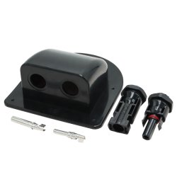 MC4 dobbelt kabelindgangshus IP68, Sort