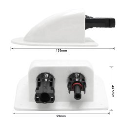 MC4 dobbelt kabelindgangshus IP68, Hvid