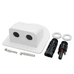 MC4 dobbelt kabelindgangshus IP68, Hvid