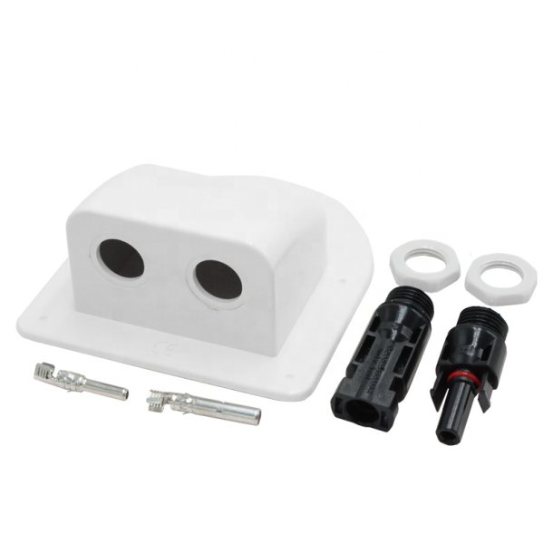 MC4 dobbelt kabelindgangshus IP68, Hvid