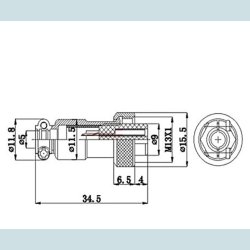 GX12, 7 Pins, Hun Stik RS765