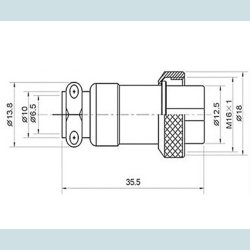 GX16, 9 Pins, Hun Stik RS765