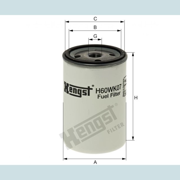 Brndstoffilter Hengst H60WK07
