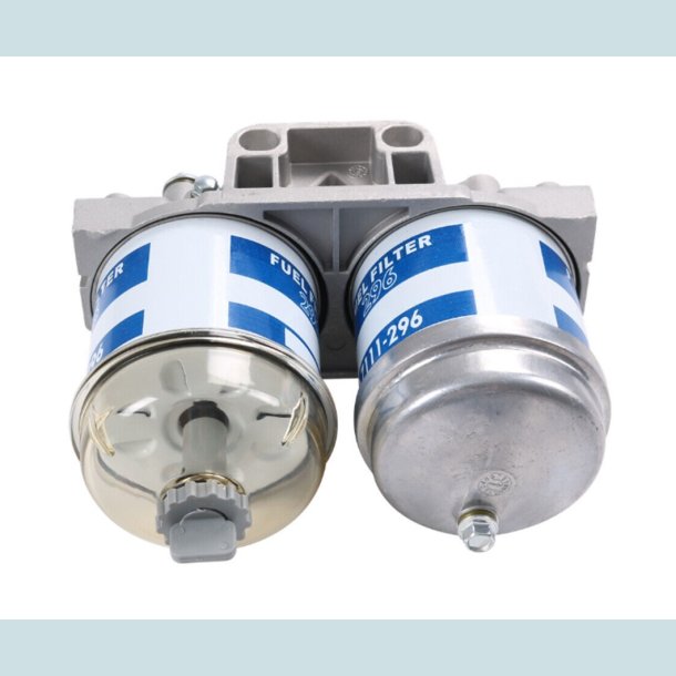 Diesel filterhus Dobbelt med Glas/Vandaftapning