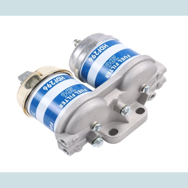 Diesel filterhus Dobbelt med Glas/Vandaftapning