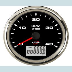 Omdrejningst�ller 9-32V, 85 mm. 0-4000 Rpm. Sort/S�lv  ECMS
