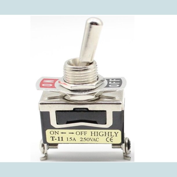 Vippe Kontakt, ON/OFF. 2 Pins, Skrue