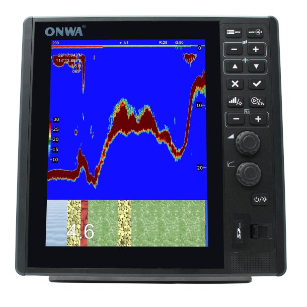 ONWA  12.1 Farve TFT 2 KW Ekkolod, Med 50 KHz.Transducer