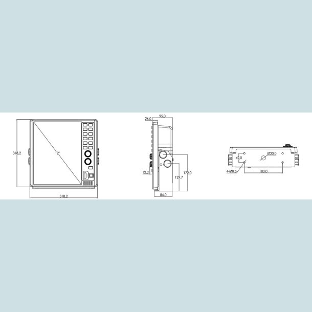 ONWA  12.1 Farve TFT  KW Ekkolod, Med 50/200 KHz.Transducer