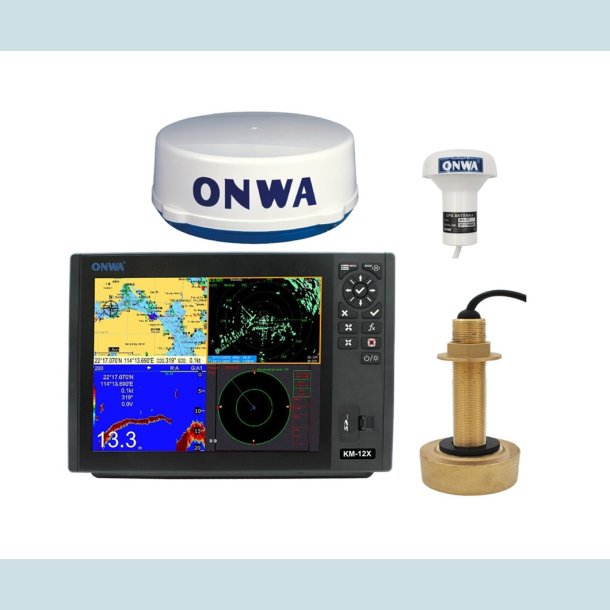 ONWA  KM-12XXM Plotter, multiskrm. med Ekkolod/AIS/Radar
