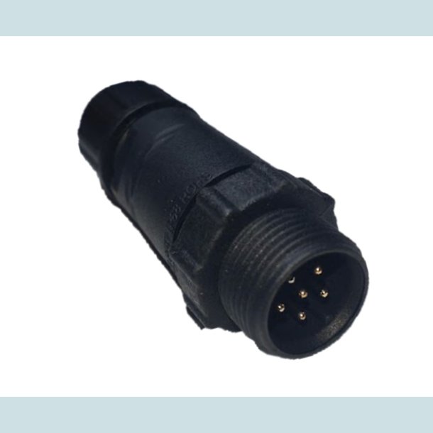 LLT 6 Pins stik, han, vandtt, IP68