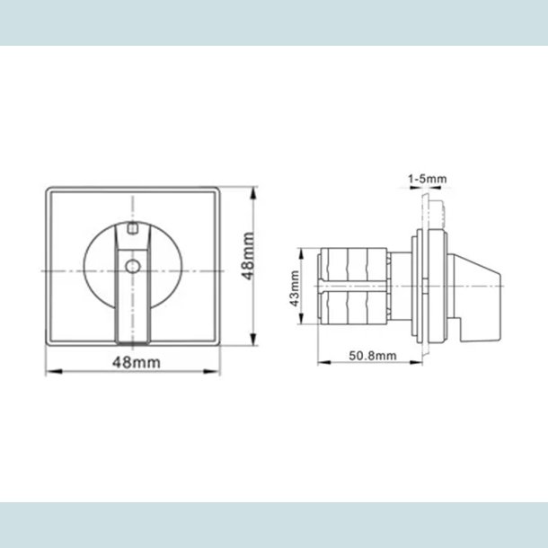 Drejeomskifter 3 pos. 1-0-2, Cam Switch