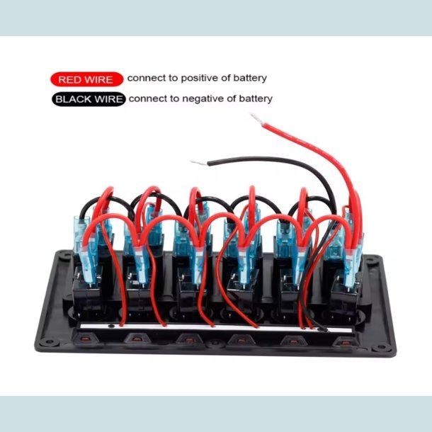 El Panel 12/24V  6 kontakter med sikringer