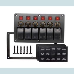 El Panel 12/24V  6 kontakter med sikringer