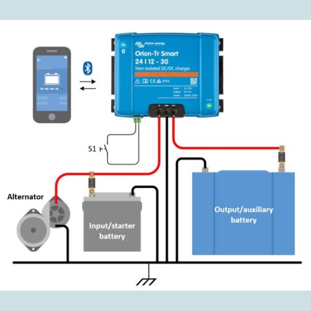 Orion-Tr Smart 24/24-17A Non-isolated DC-DC Oplader / Conv.