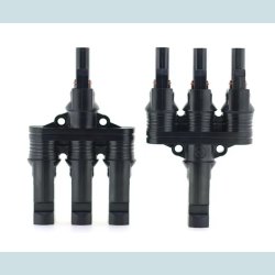 MC4 Solar adapter, 3 til 1   han/hun, vandtt, IP68  30A