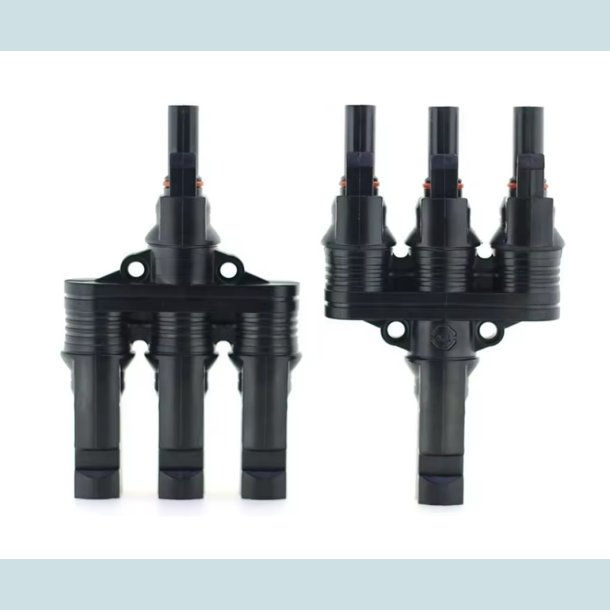 MC4 Solar adapter, 3 til 1   han/hun, vandtt, IP68  30A