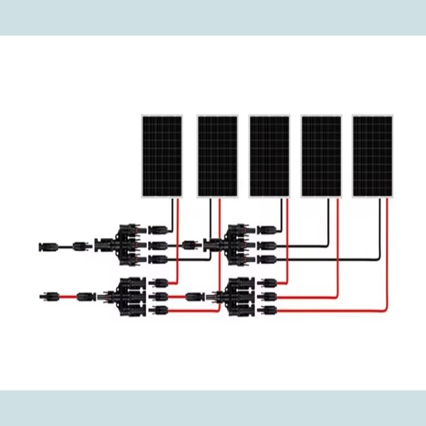 MC4 Solar adapter, 3 til 1   han/hun, vandtt, IP68  30A