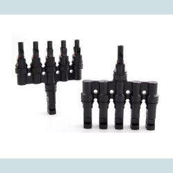 MC4 Solar adapter, 5 til 1   han/hun, vandtt, IP68  30A