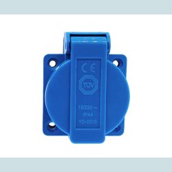 Schuko indbygnings stikd�se med klapl�g, 16A, 230V, IP44